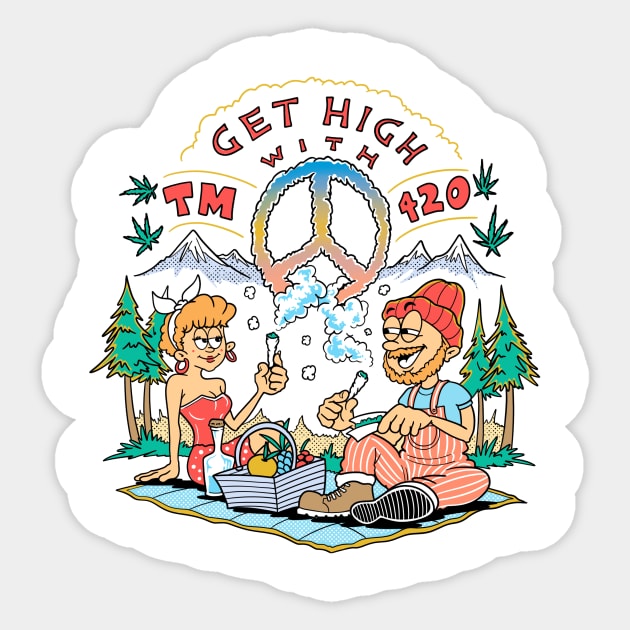 High Picnic Sticker by merry420